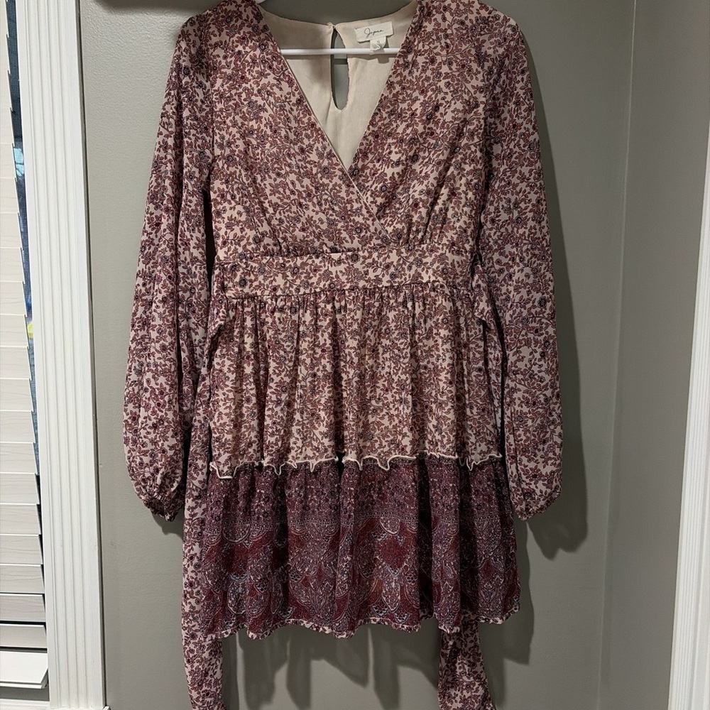 Formal pink long sleeve dress